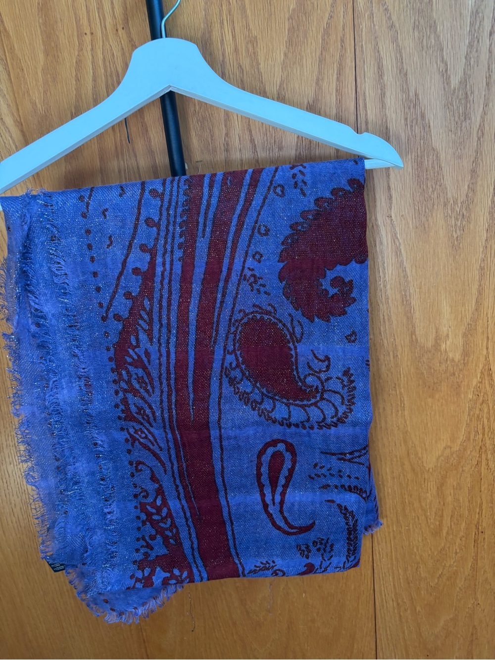 ETRO Blue/Purple & Burgundy Paisley Scarf - Picture 3 of 7